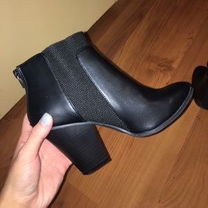 Black bootie heels